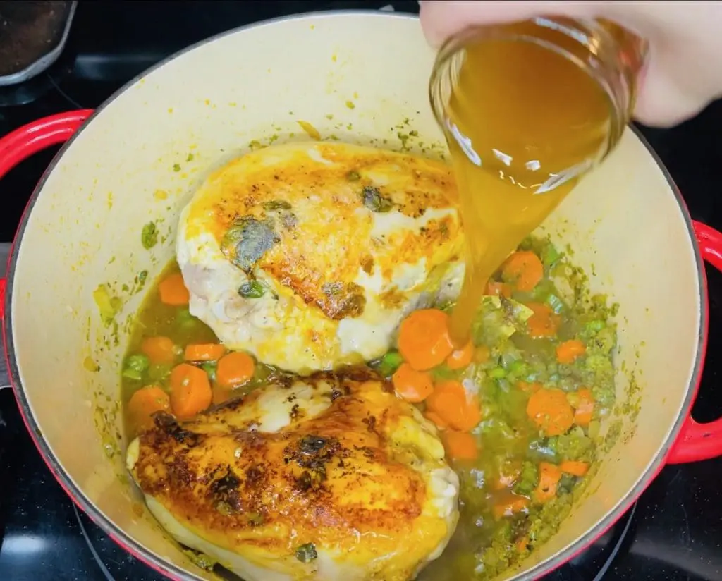 Latin American Chicken Noodle Soup - Sopa de Pollo con Fideos made with Domestic Gourmet Organic Annatto Oil - Aceite de Achiote