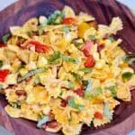 Caprese Pasta Salad with Sofrito Vinaigrette made with Domestic Gourmet Organic Annatto Oil - Aceite de Achiote