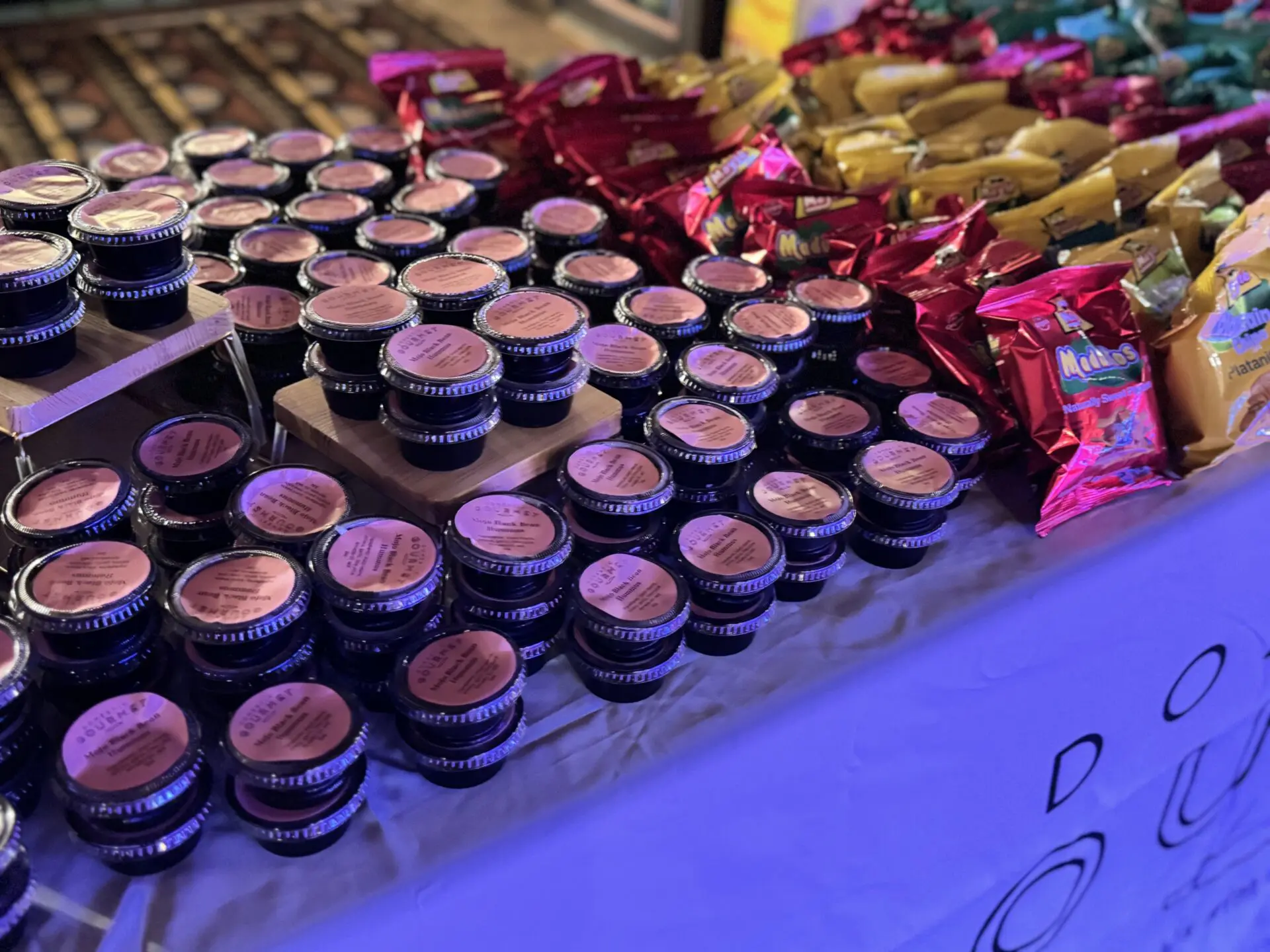 Mojo Black Bean Hummus Cups made with Domestic Gourmet organic Annatto oil - aceite de achiote, organic sazón and organic adobo