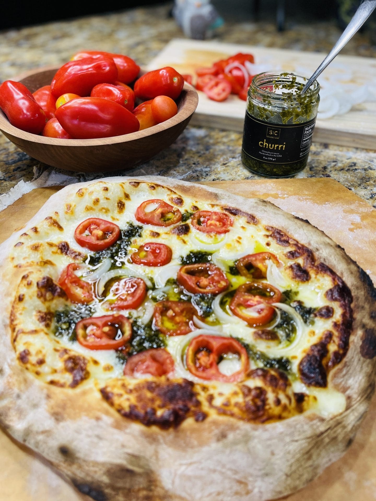 Vegetarian Pizza With Chimichurri Domestic Gourmet Vegetarian Pizza With Chimichurri Domestic Gourmet