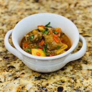 Puerco Guisado - Pork Stew with Domestic Gourmet Adobo, Sazón and Annatto Oil - Aceite de Achiote